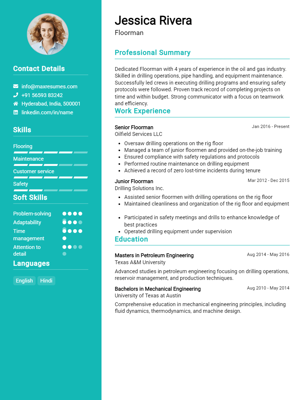 floorman-resume-sample