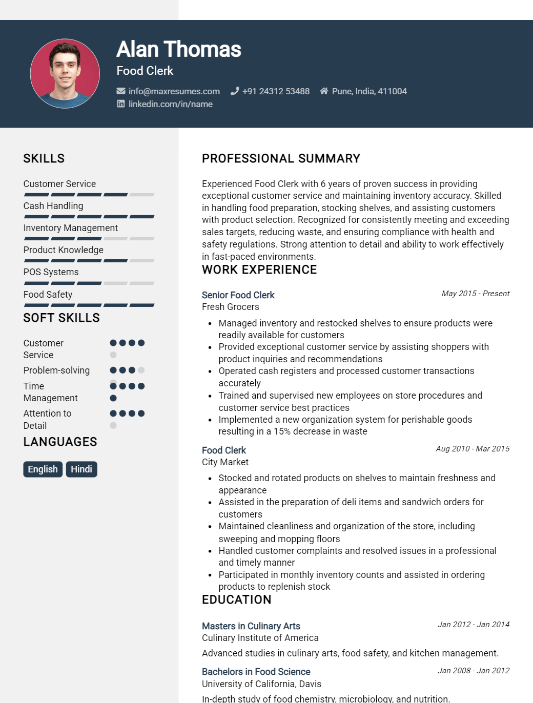 food-clerk-resume-sample
