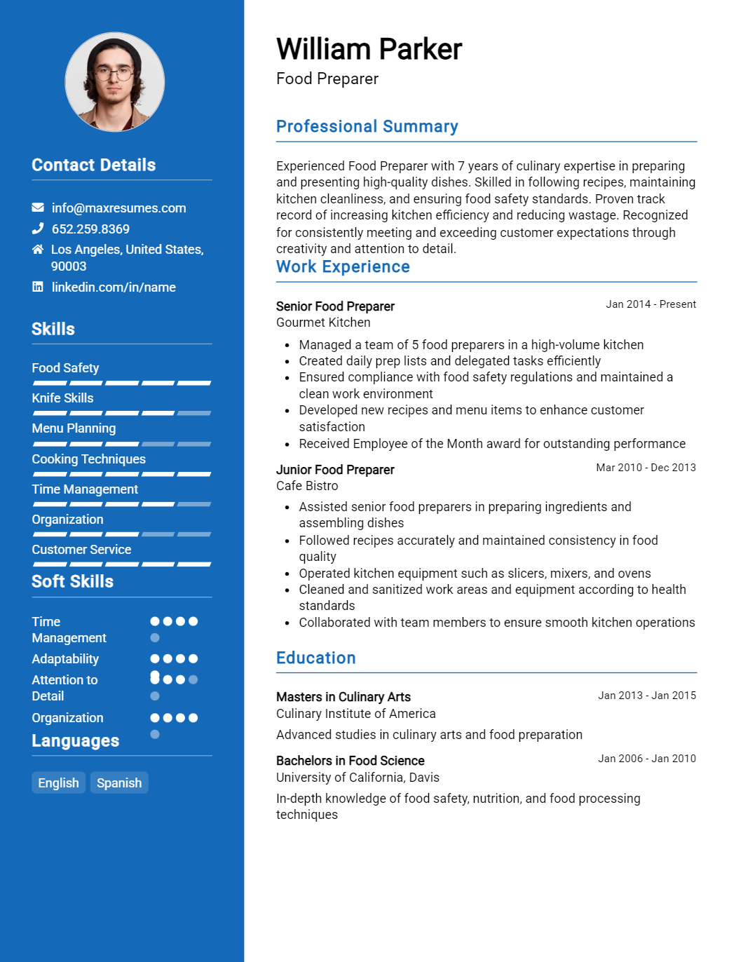 food-preparer-resume-sample