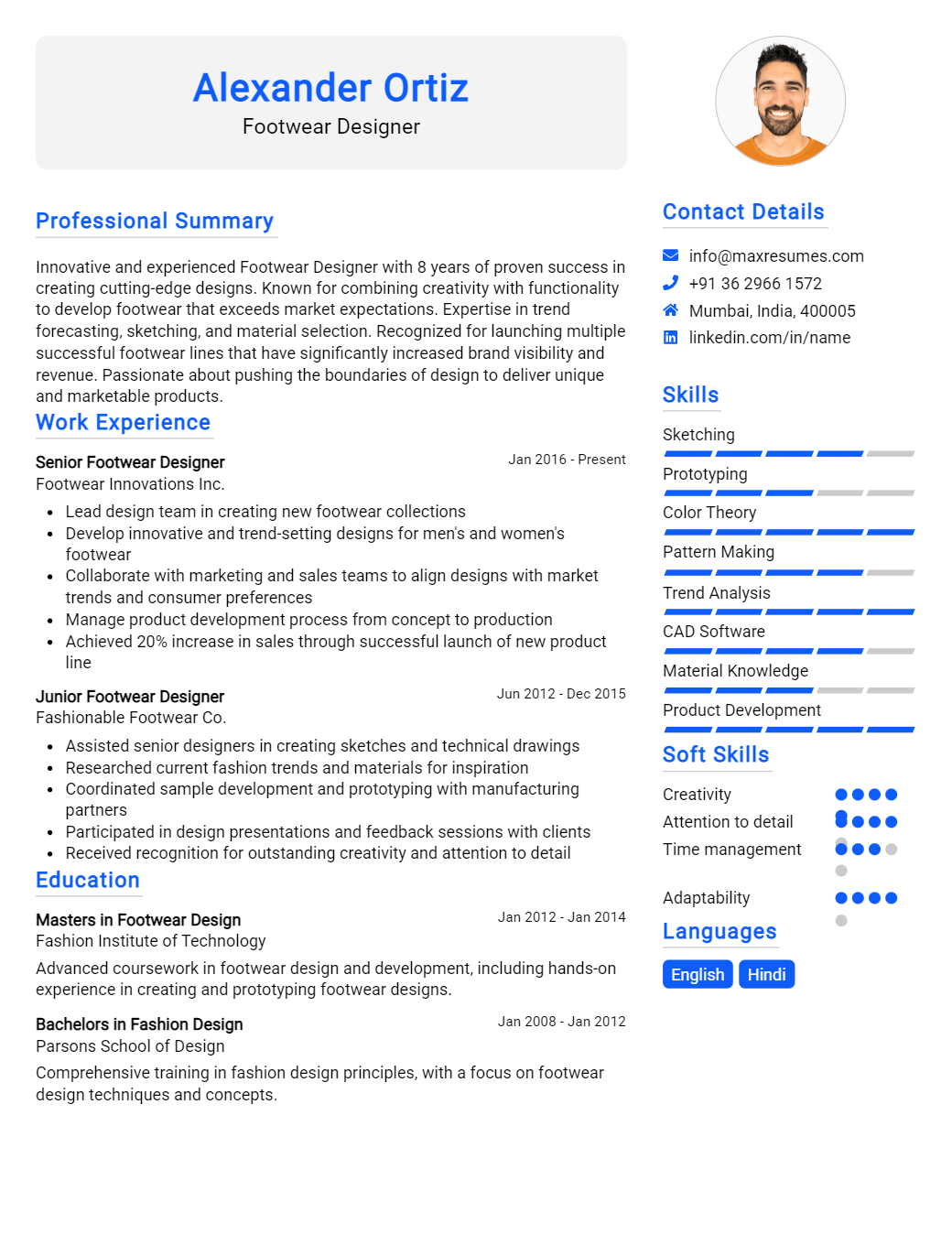 footwear-designer-resume-sample