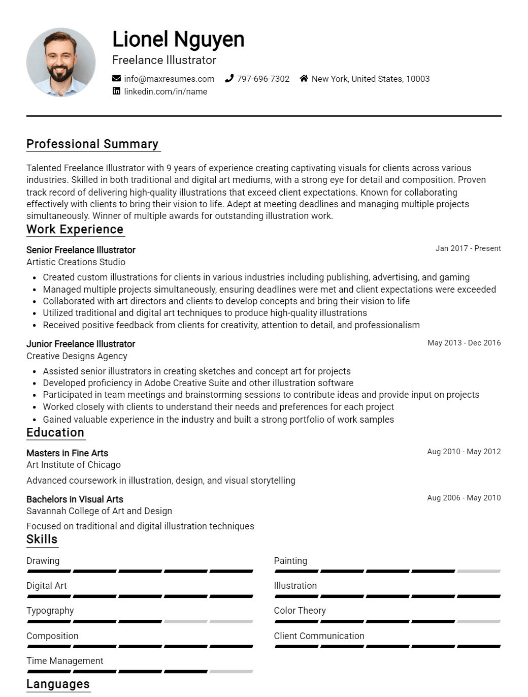 freelance-illustrator-resume-sample