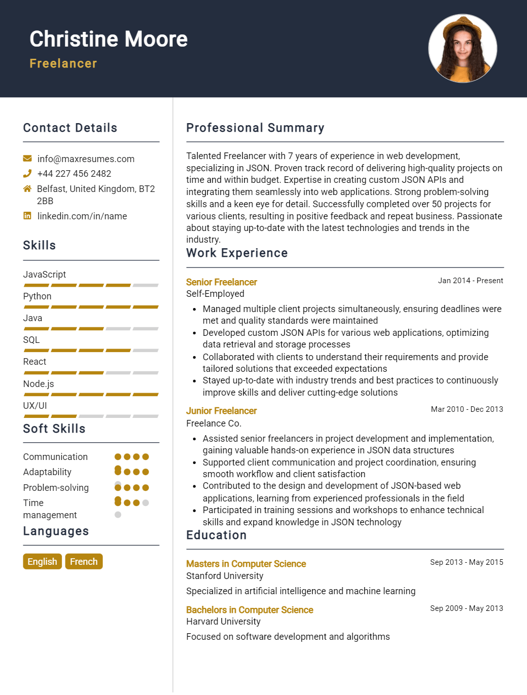 freelancer-resume-sample