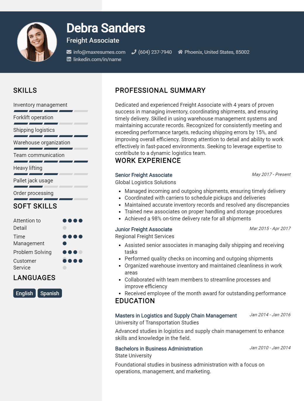 freight-associate-resume-sample