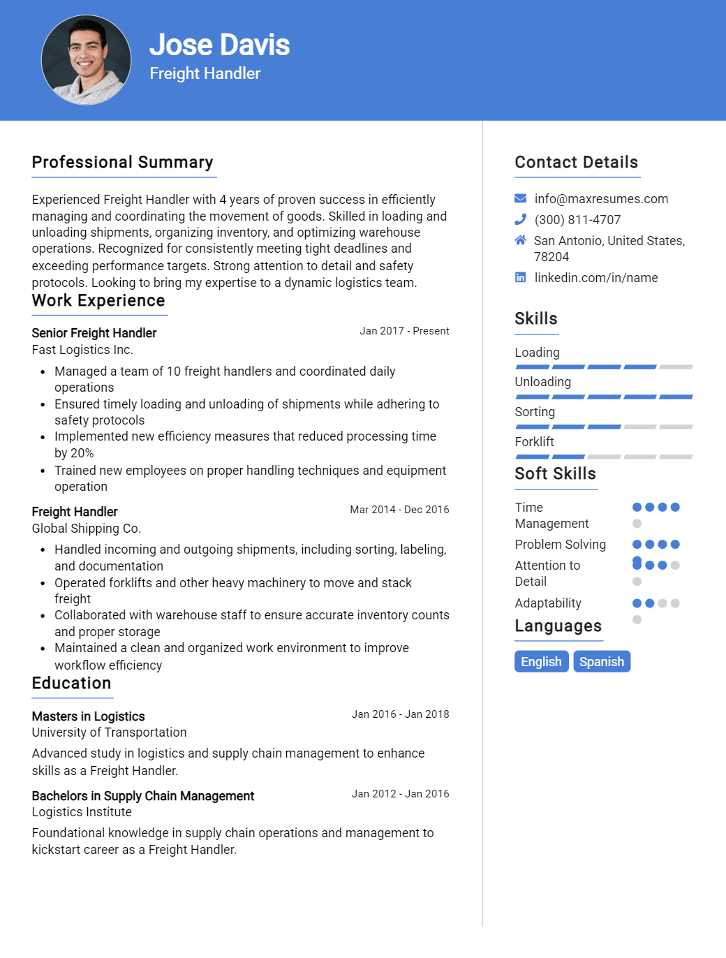 freight-handler-resume-sample