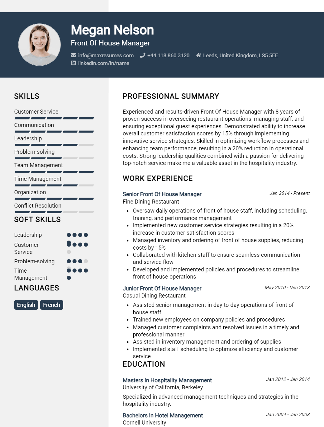 front-of-house-manager-resume-sample