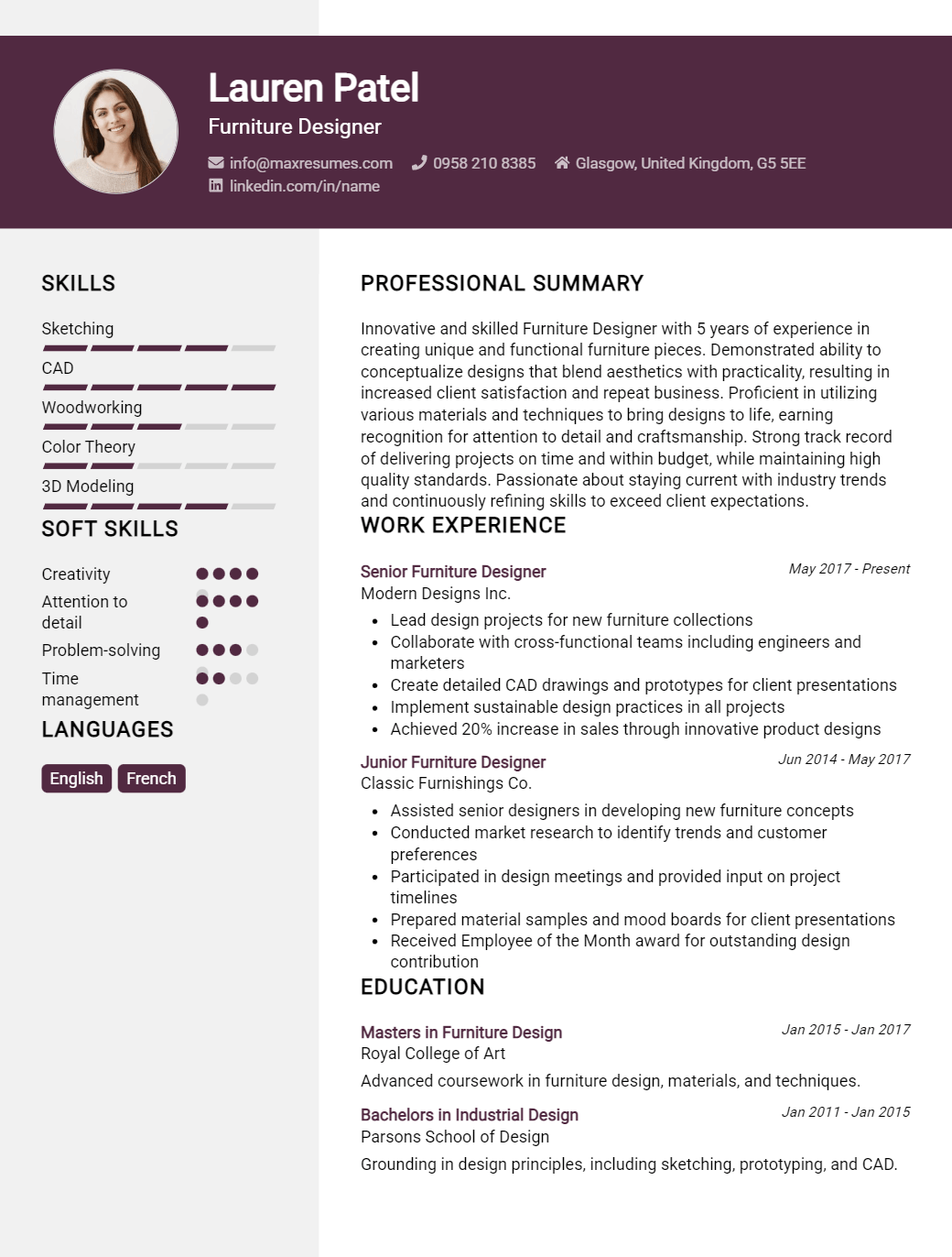 furniture-designer-resume-sample