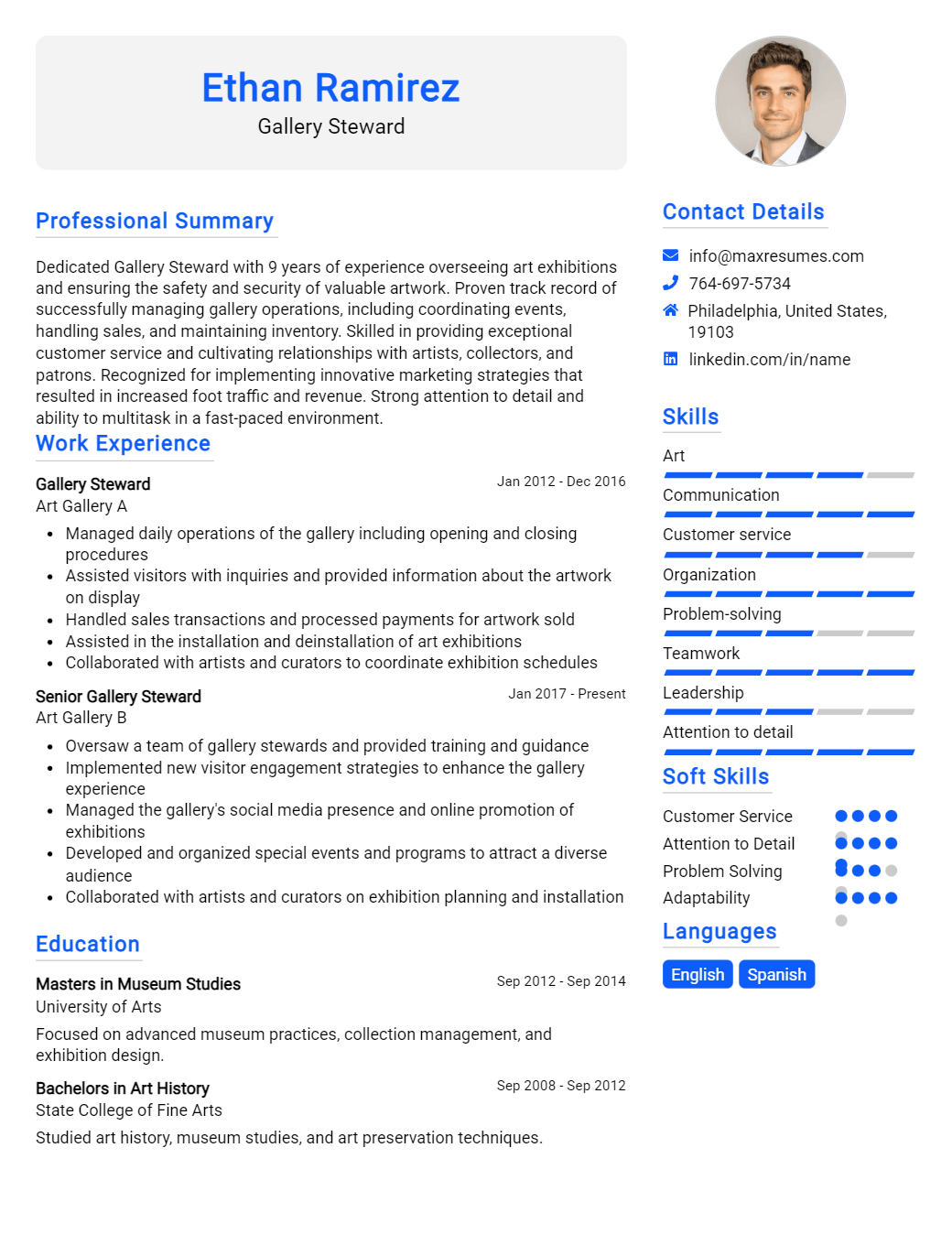gallery-steward-resume-sample