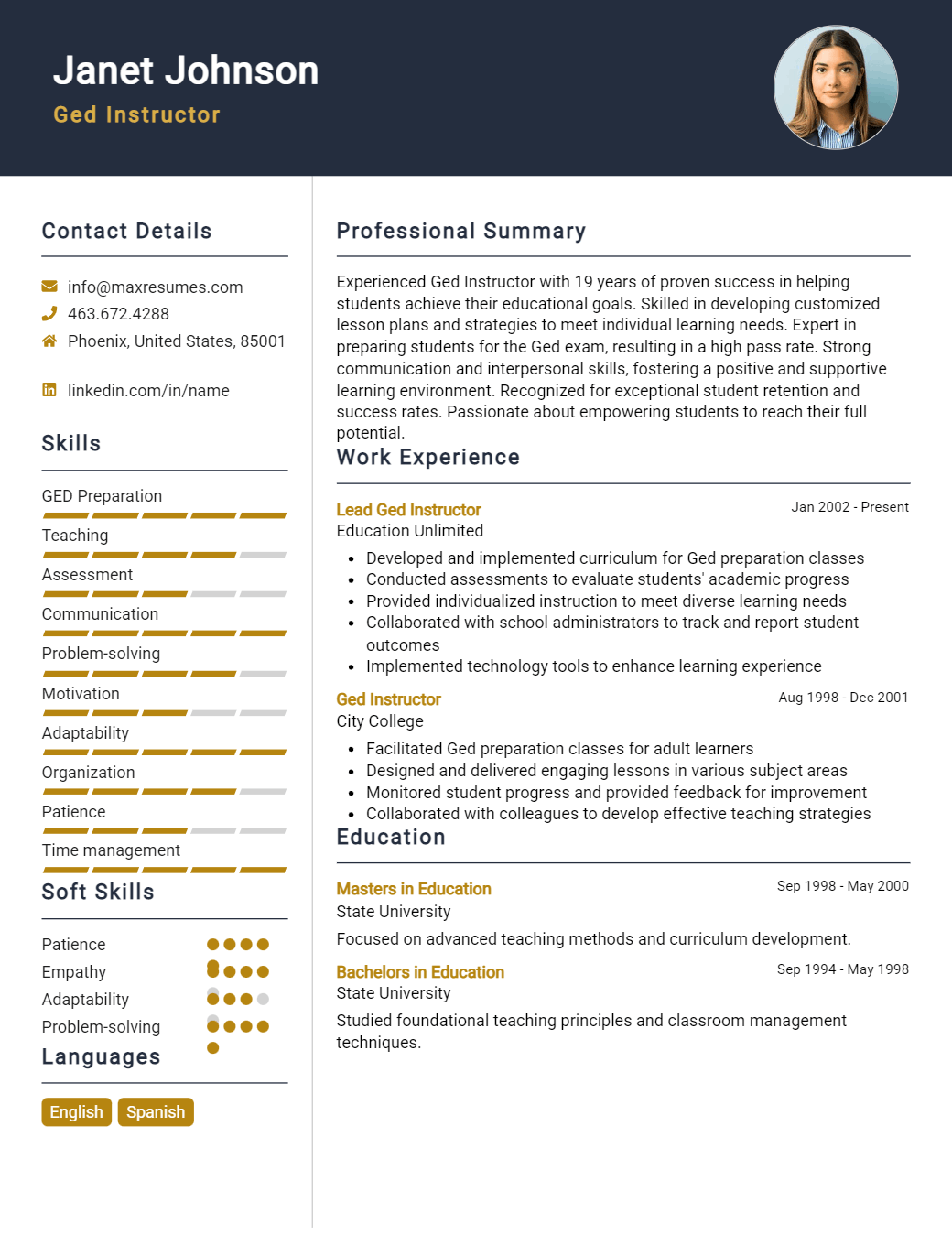 ged-instructor-resume-sample