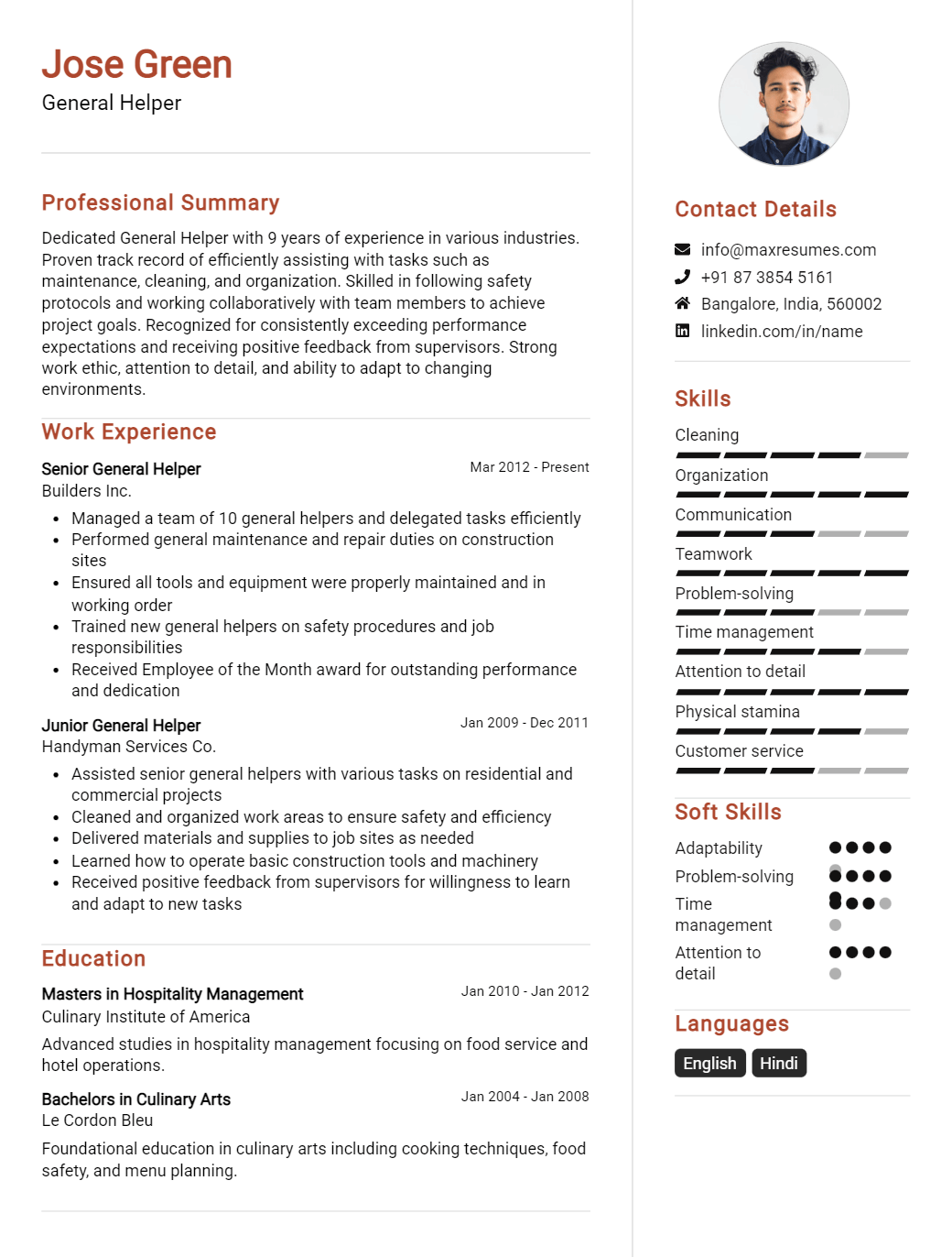 general-helper-resume-sample