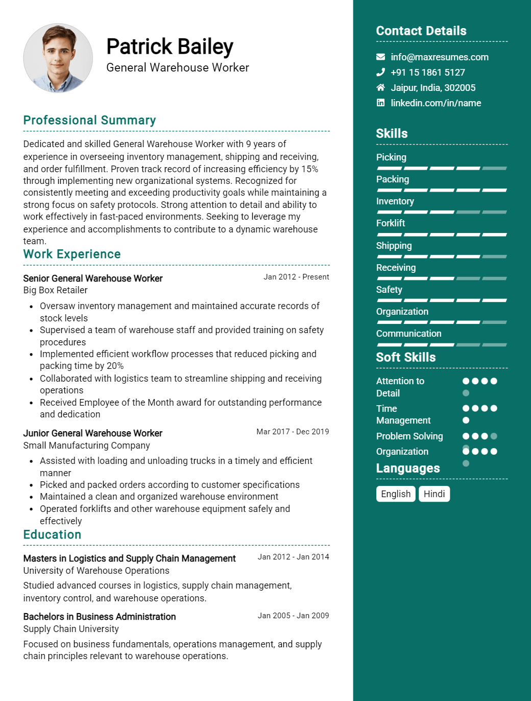 general-warehouse-worker-resume-sample