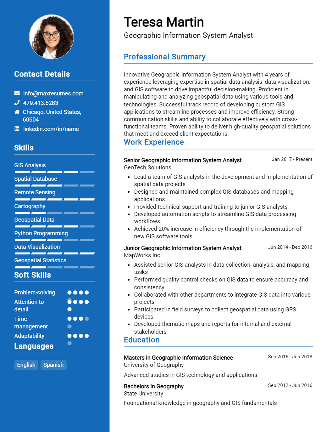 geographic-information-system-analyst-resume-sample