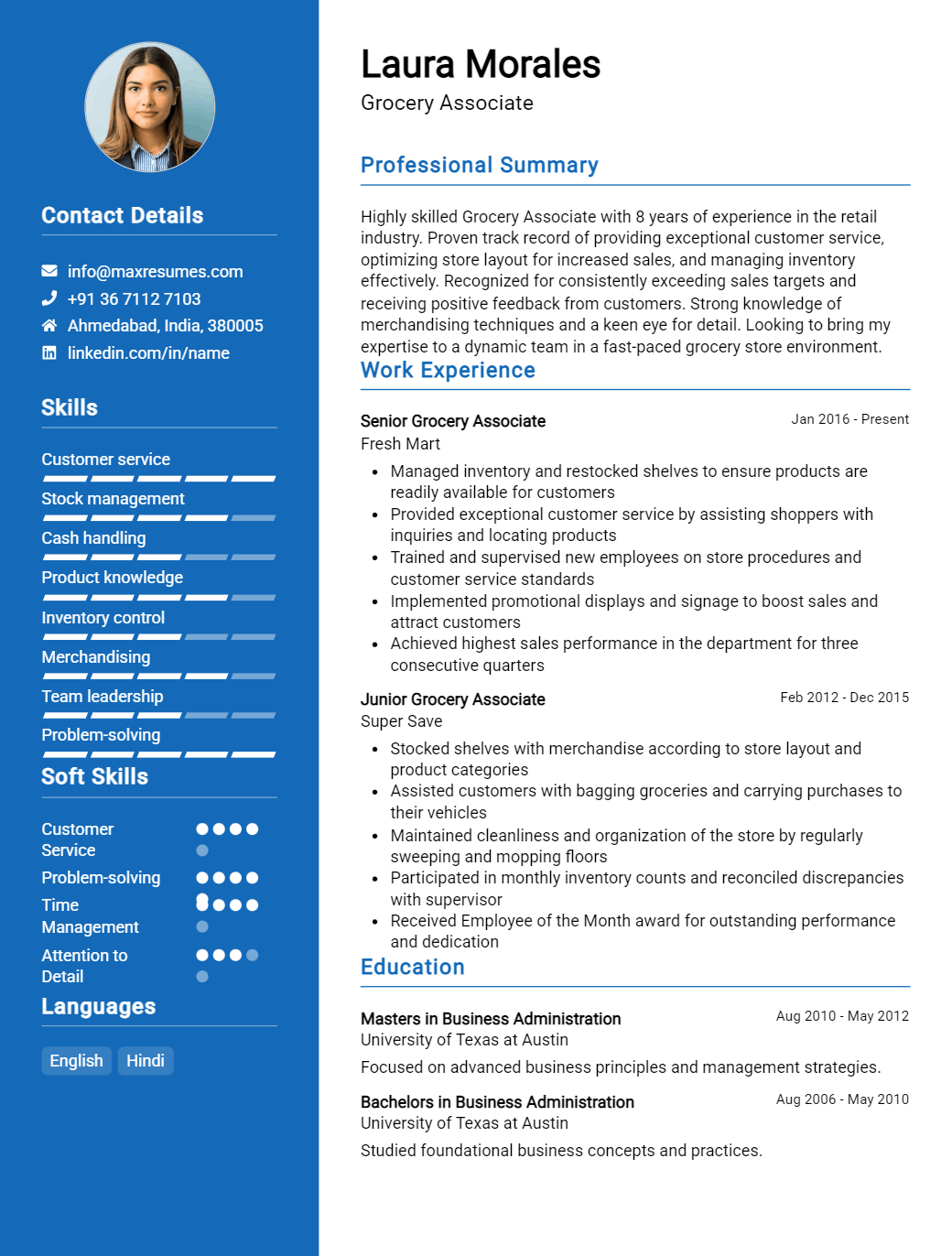 grocery-associate-resume-sample