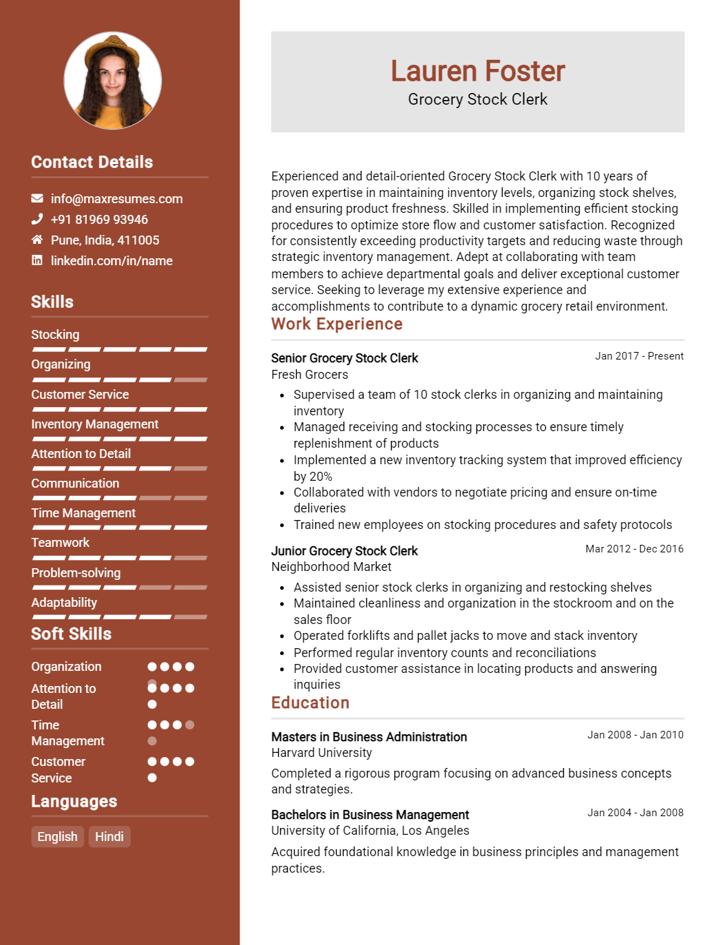 grocery-stock-clerk-resume-sample