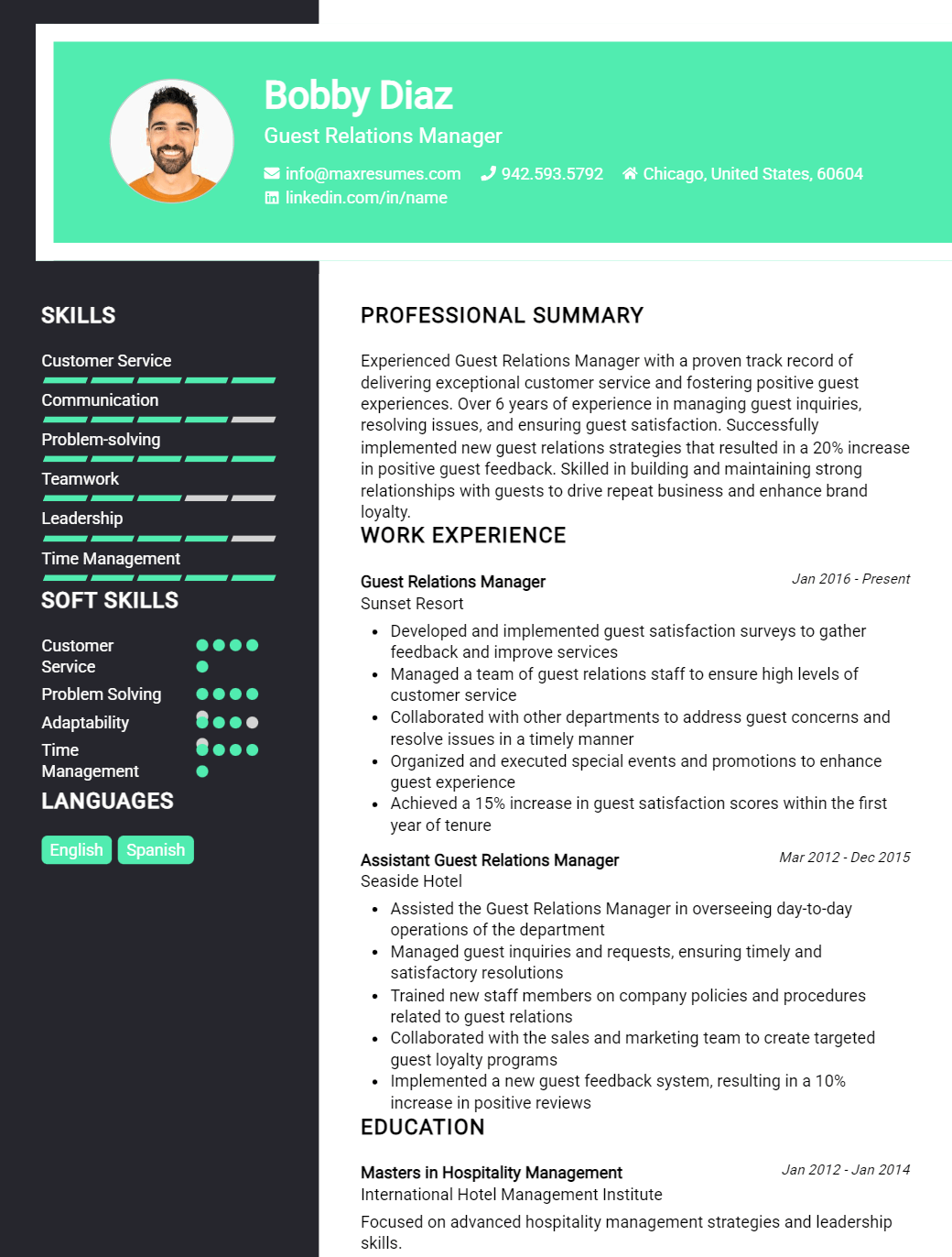 guest-relations-manager-resume-sample