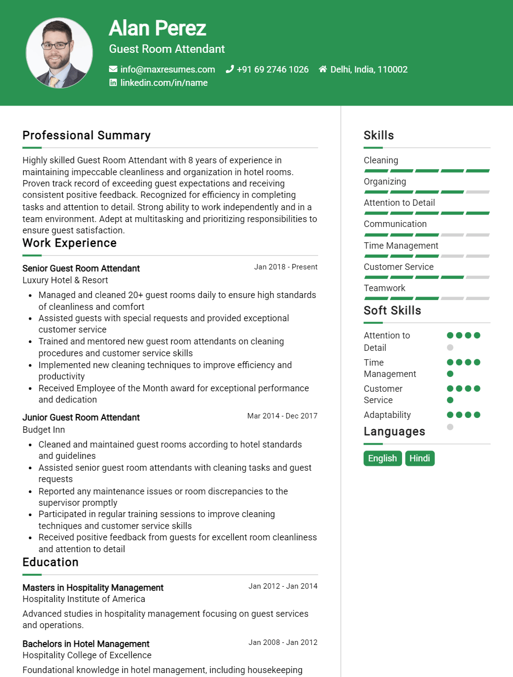 guest-room-attendant-resume-sample