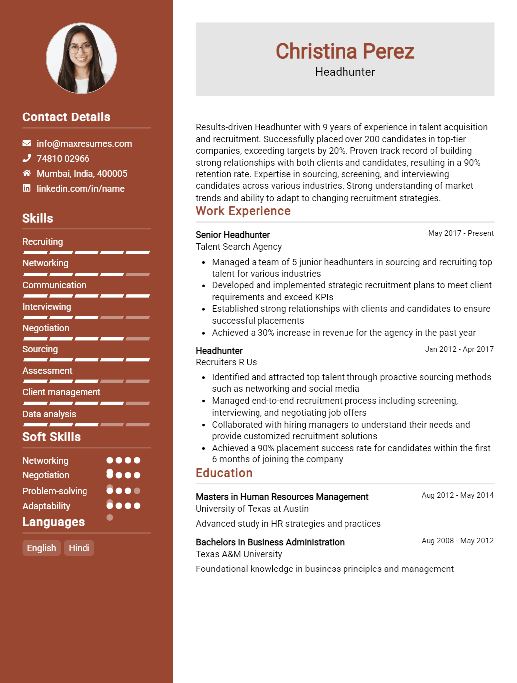 headhunter-resume-sample