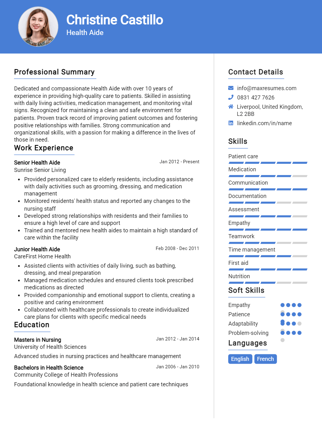 health-aide-resume-sample