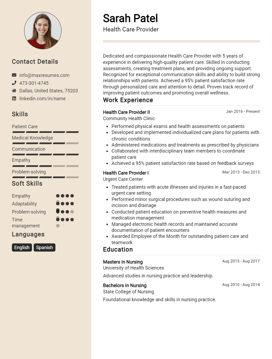 health-care-provider-resume-sample