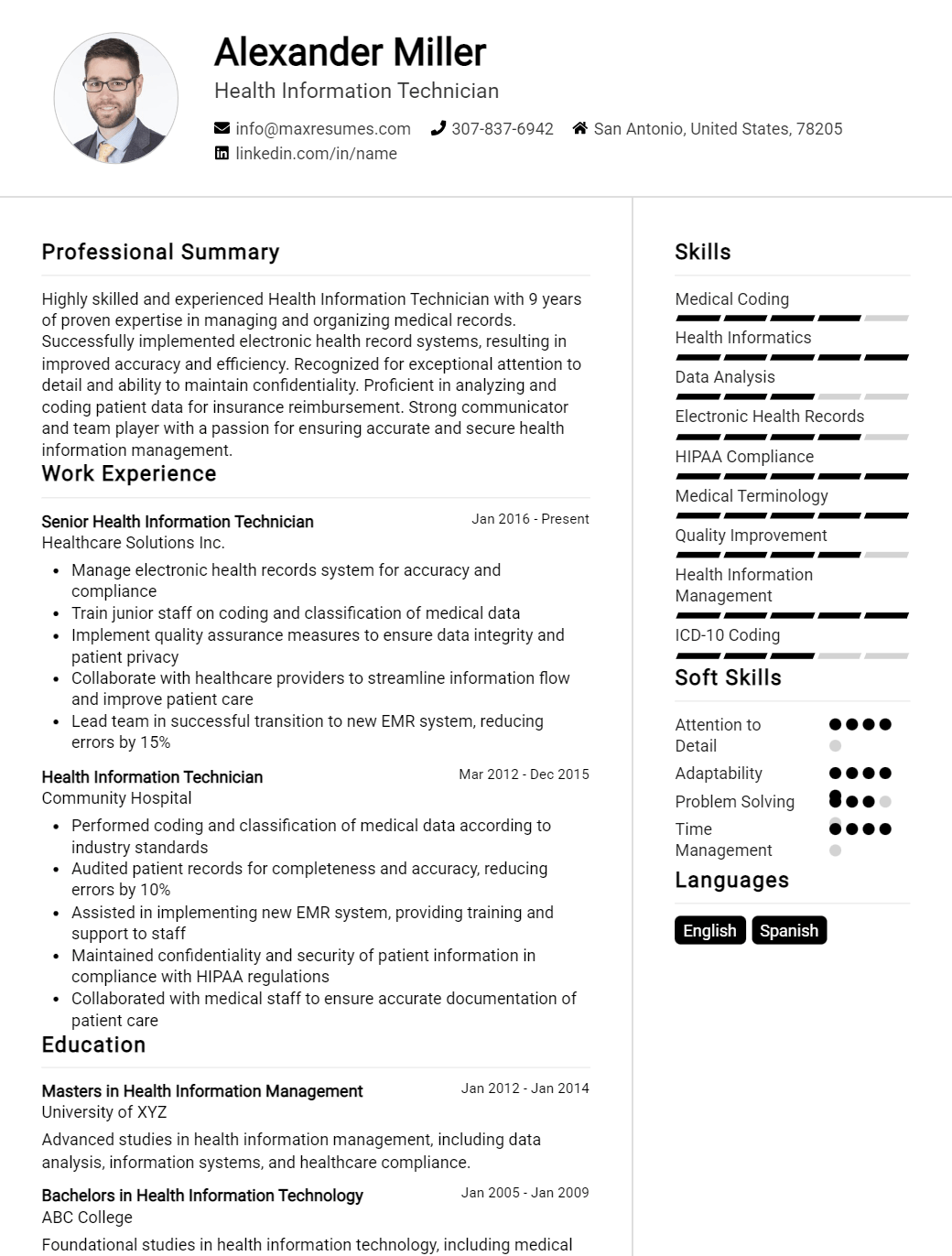 health-information-technician-resume-sample