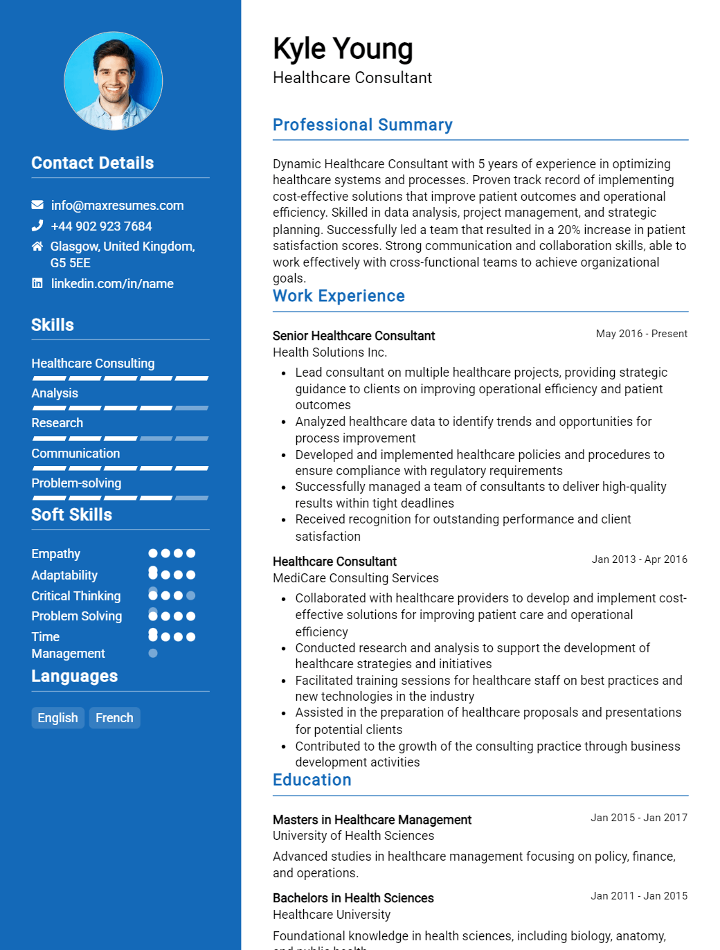 healthcare-consultant-resume-sample