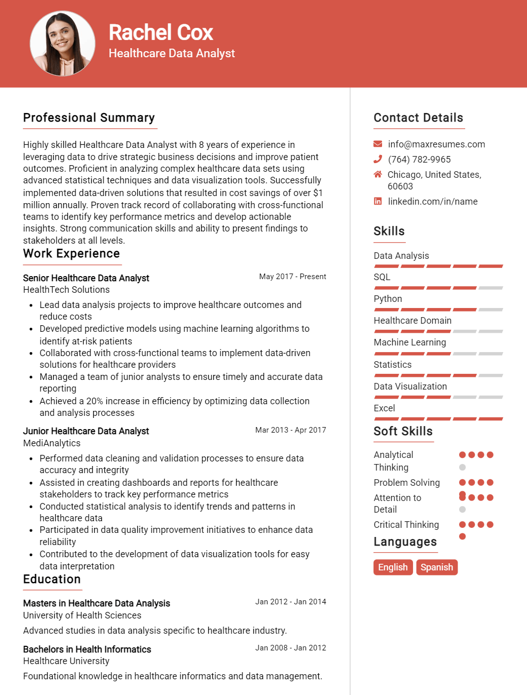 healthcare-data-analyst-resume-sample
