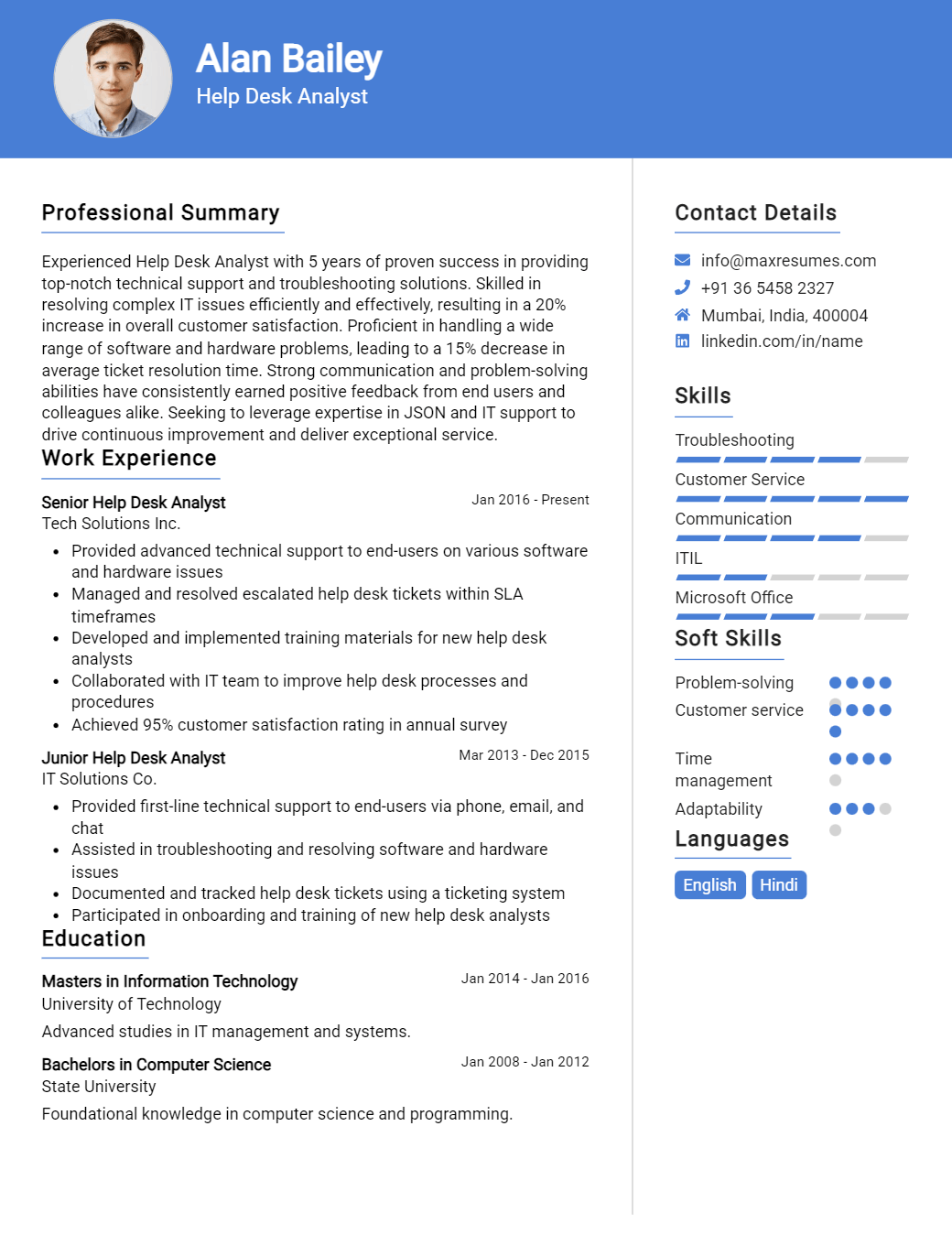 help-desk-analyst-resume-sample