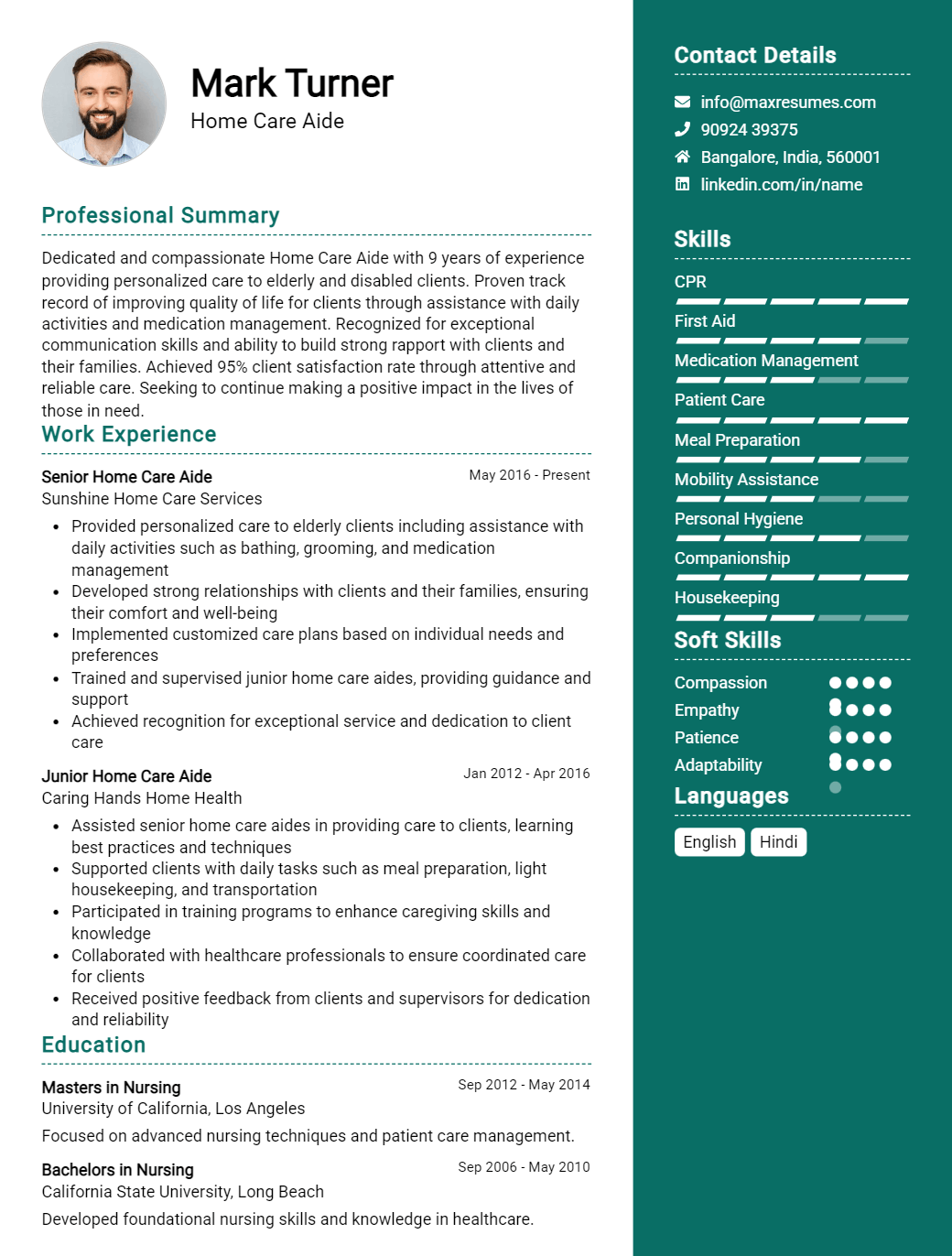 home-care-aide-resume-sample