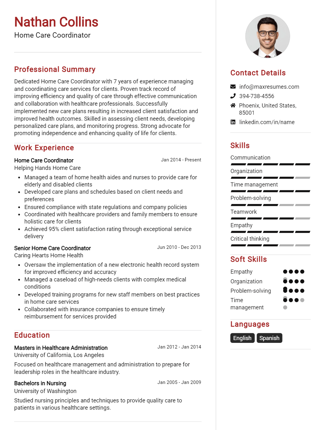 home-care-coordinator-resume-sample