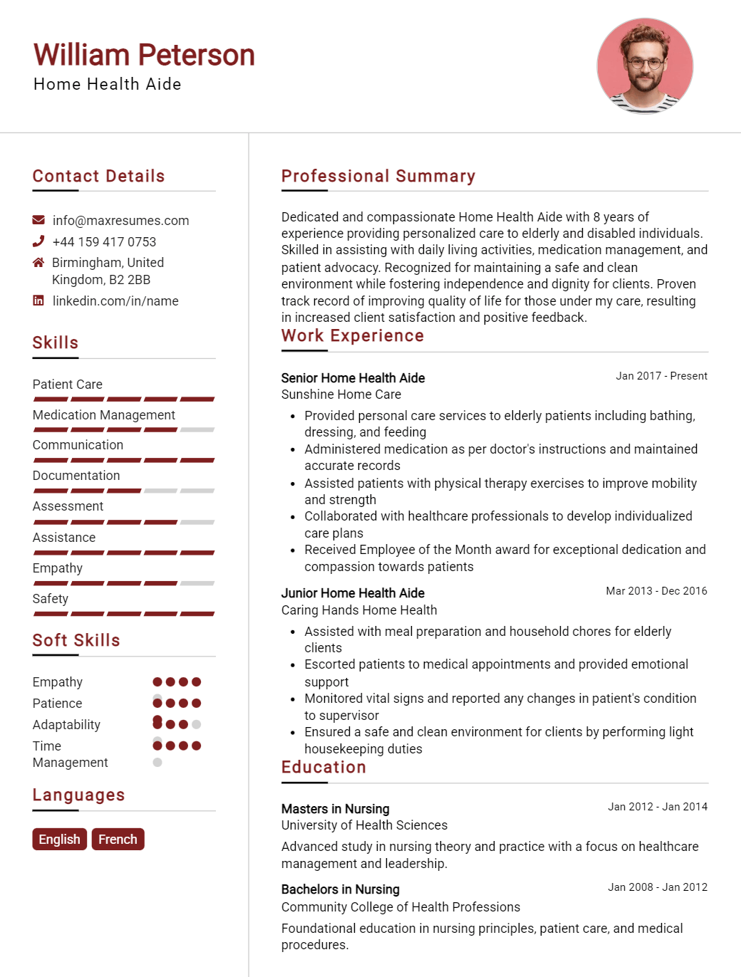 home-health-aide-resume-sample