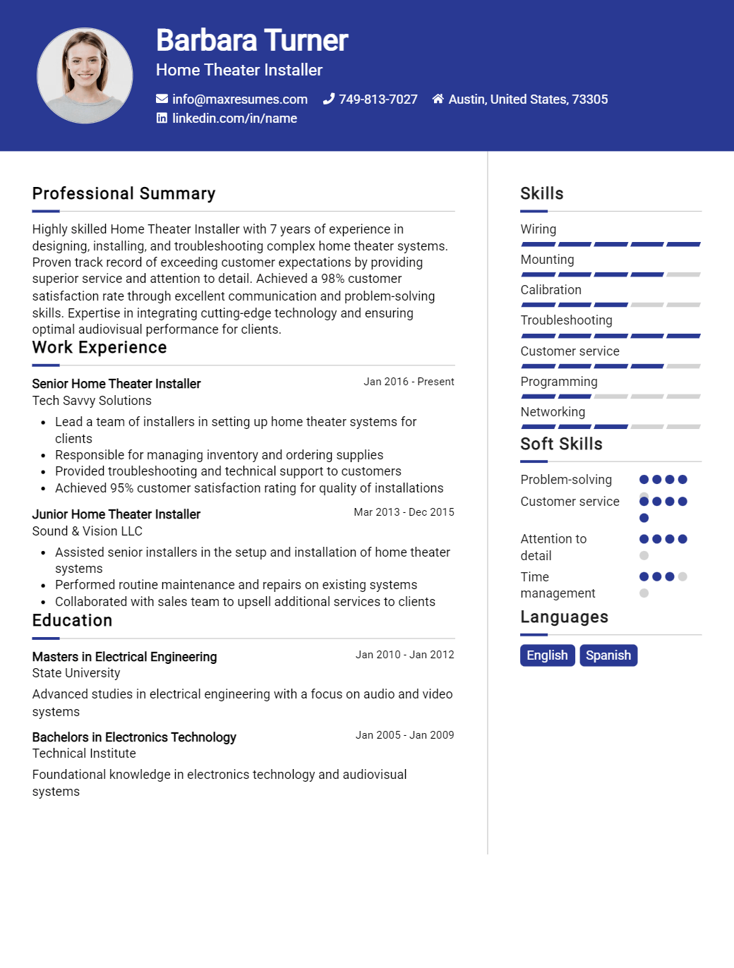 home-theater-installer-resume-sample