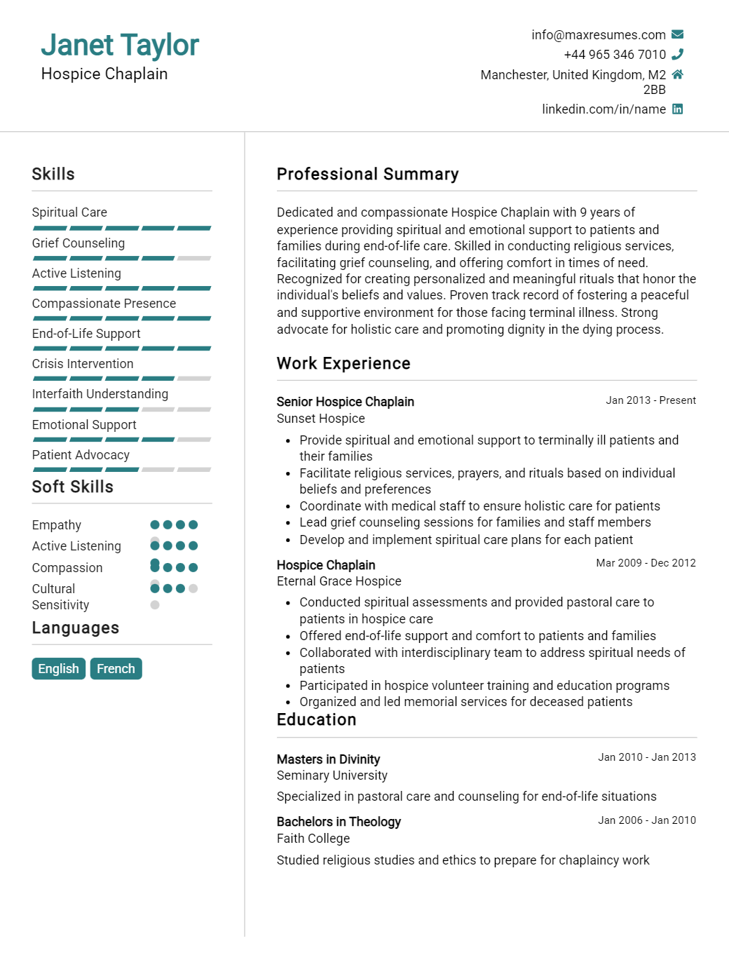 hospice-chaplain-resume-sample
