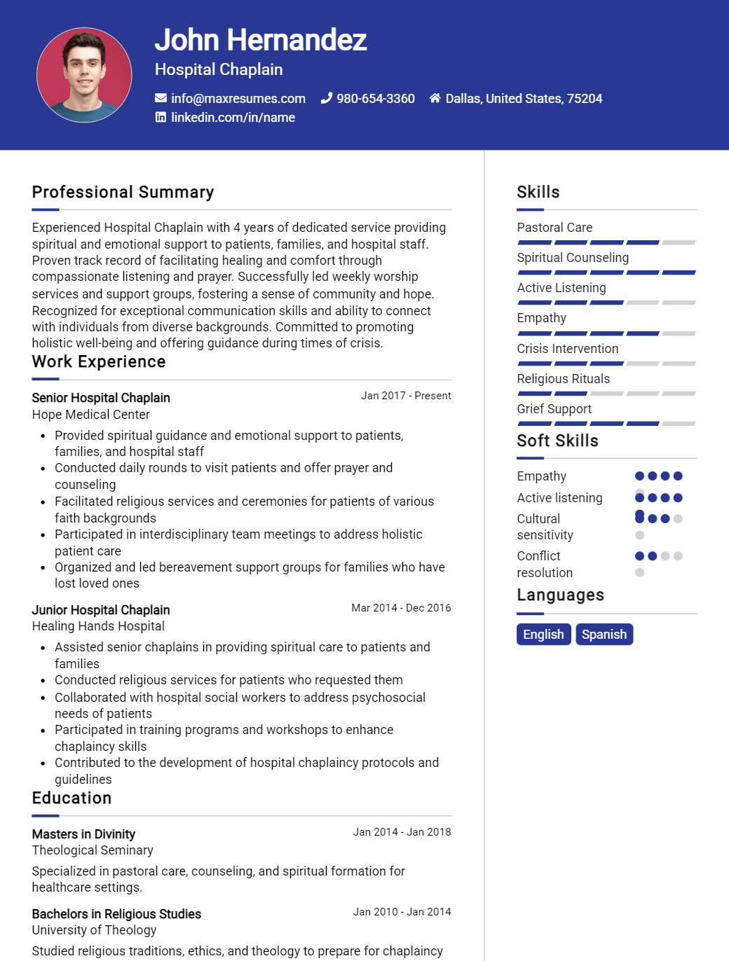 hospital-chaplain-resume-sample