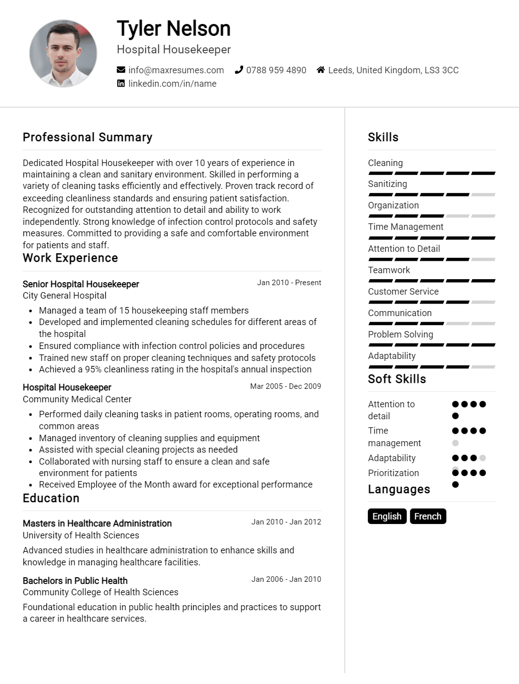 hospital-housekeeper-resume-sample