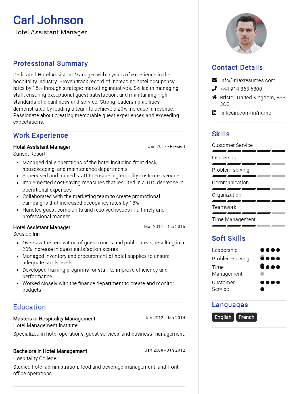 hotel-assistant-manager-resume-sample