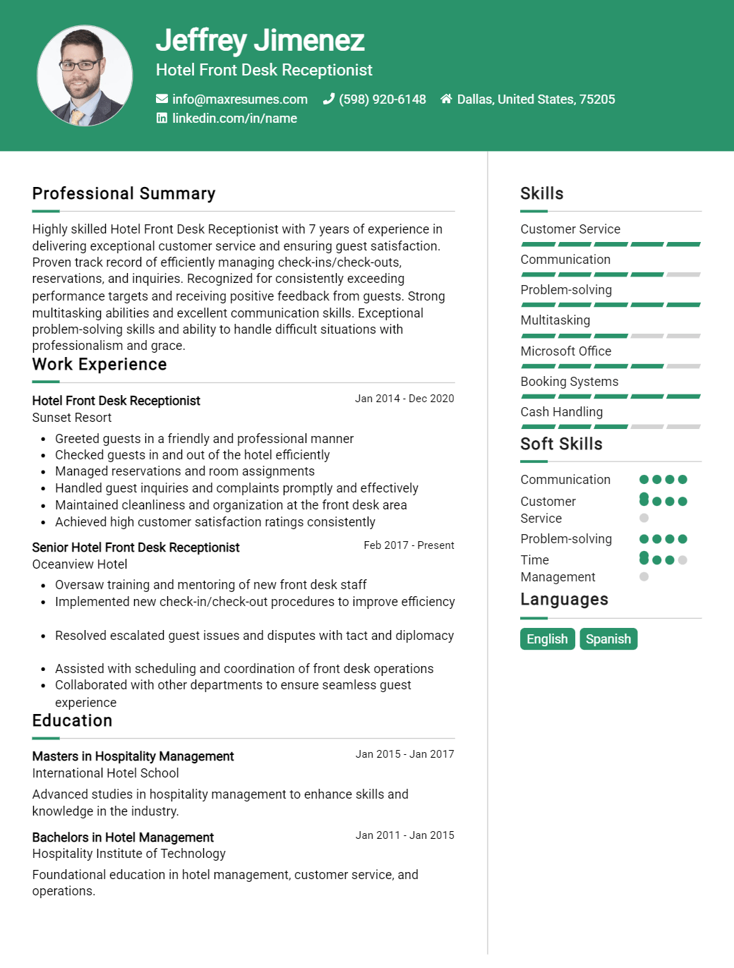 hotel-front-desk-receptionist-resume-sample