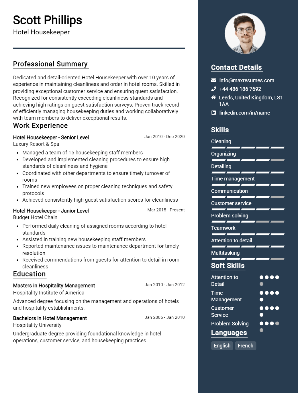 hotel-housekeeper-resume-sample