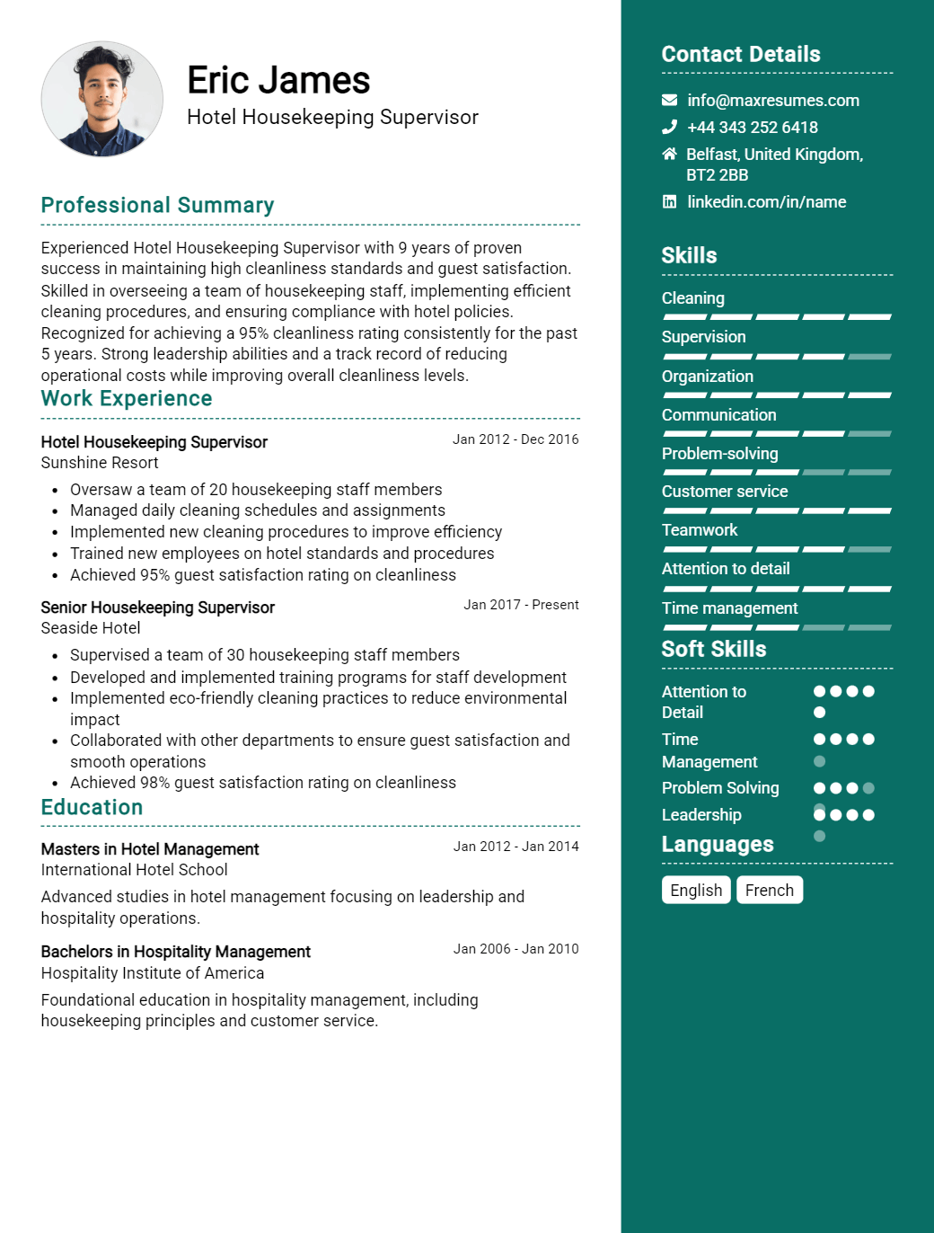 hotel-housekeeping-supervisor-resume-sample