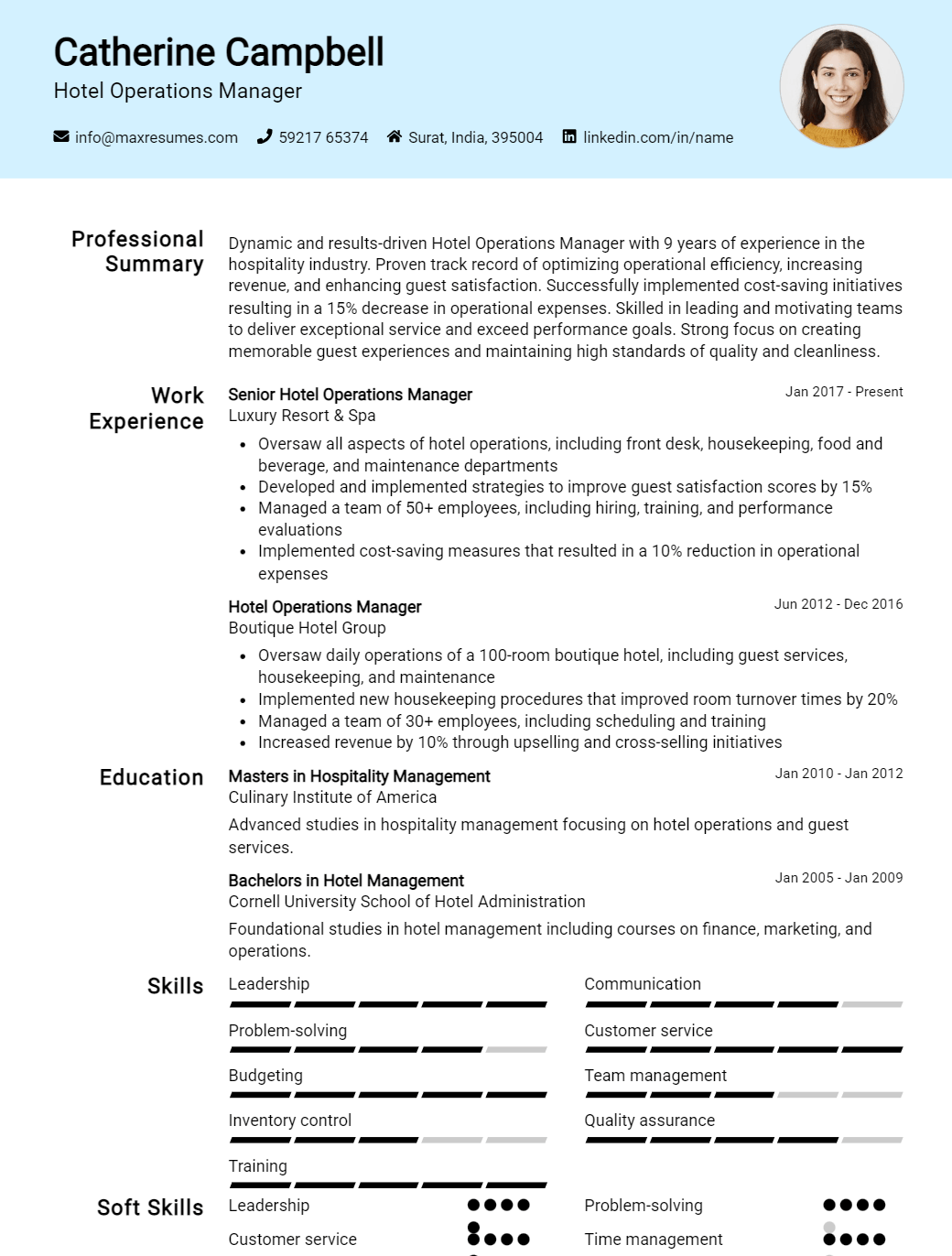 hotel-operations-manager-resume-sample
