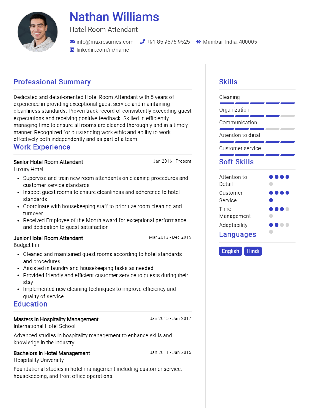 hotel-room-attendant-resume-sample