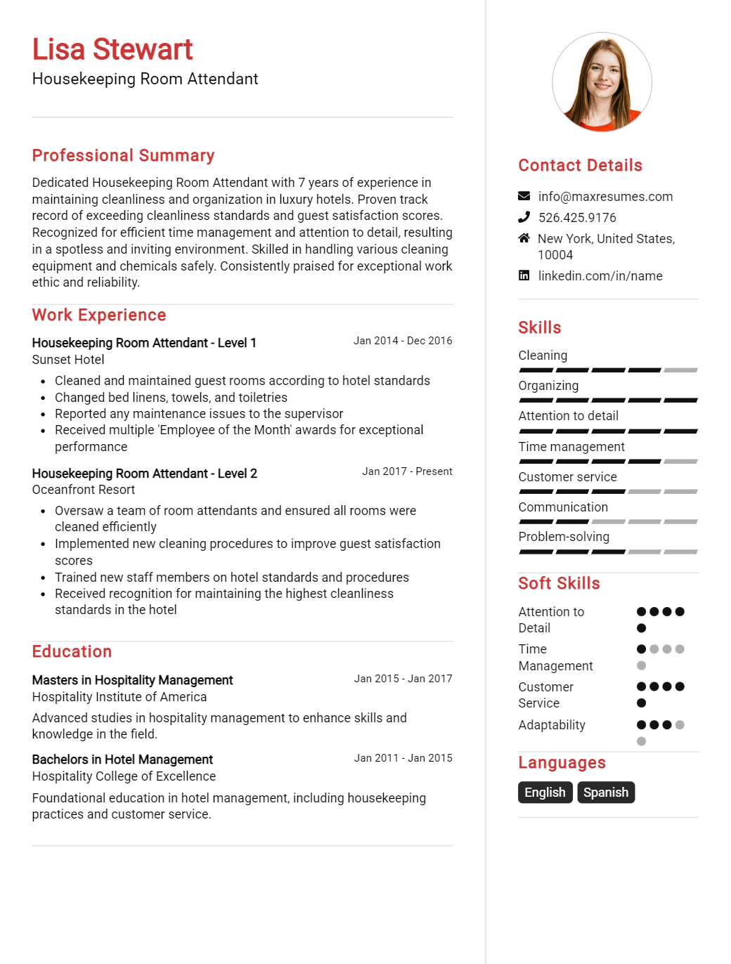 housekeeping-room-attendant-resume-sample