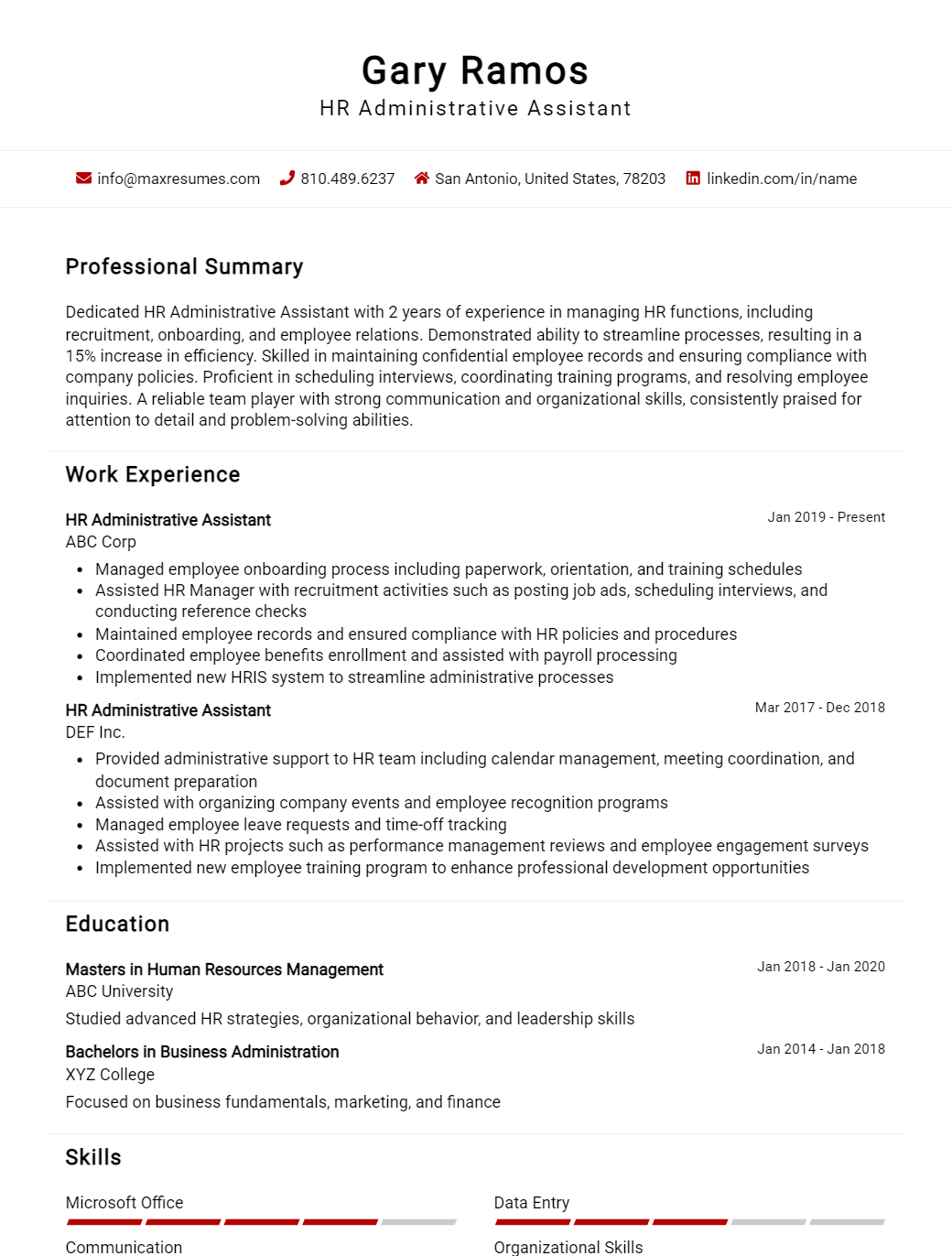 administrative-assistant-resume-sample