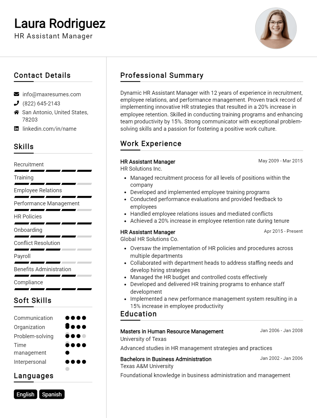 assistant-manager-resume-sample