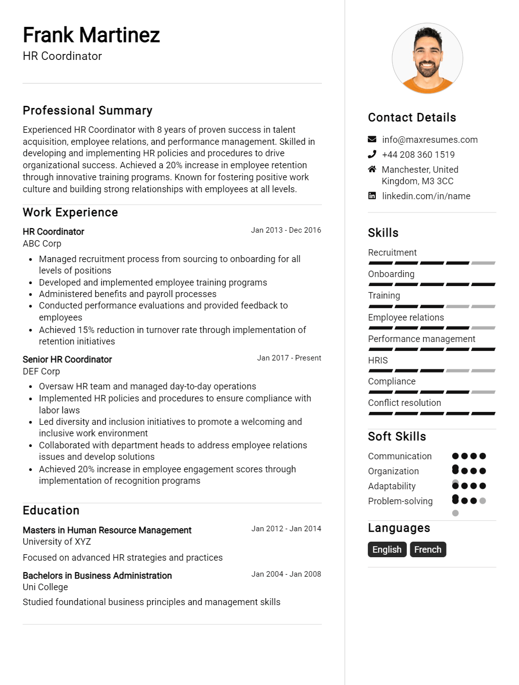 coordinator-resume-sample