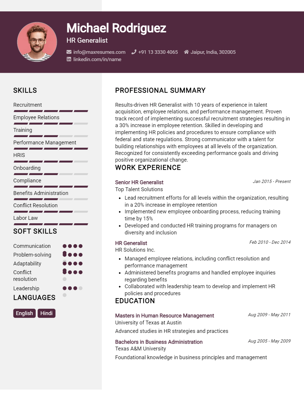 generalist-resume-sample