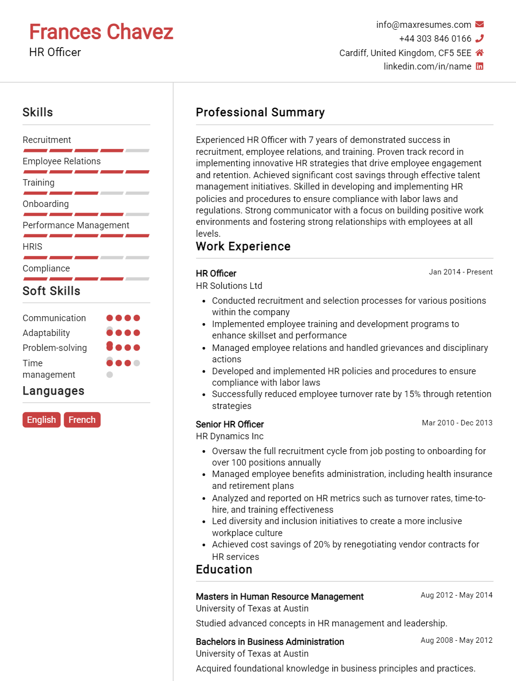 officer-resume-sample