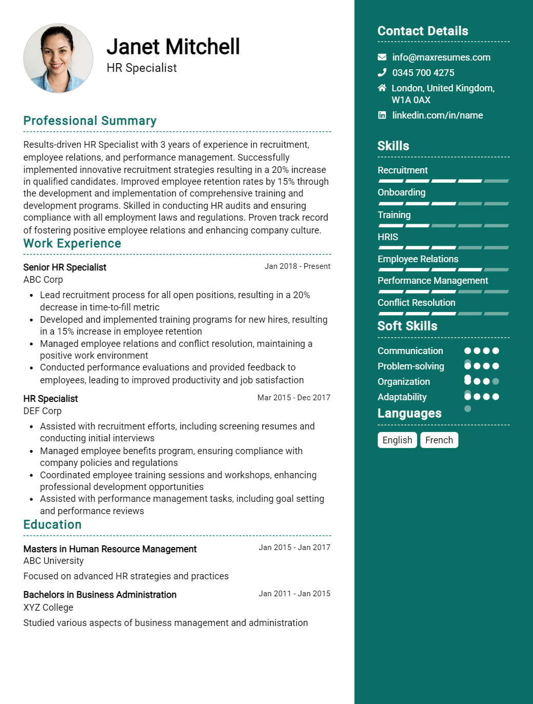 specialist-resume-sample