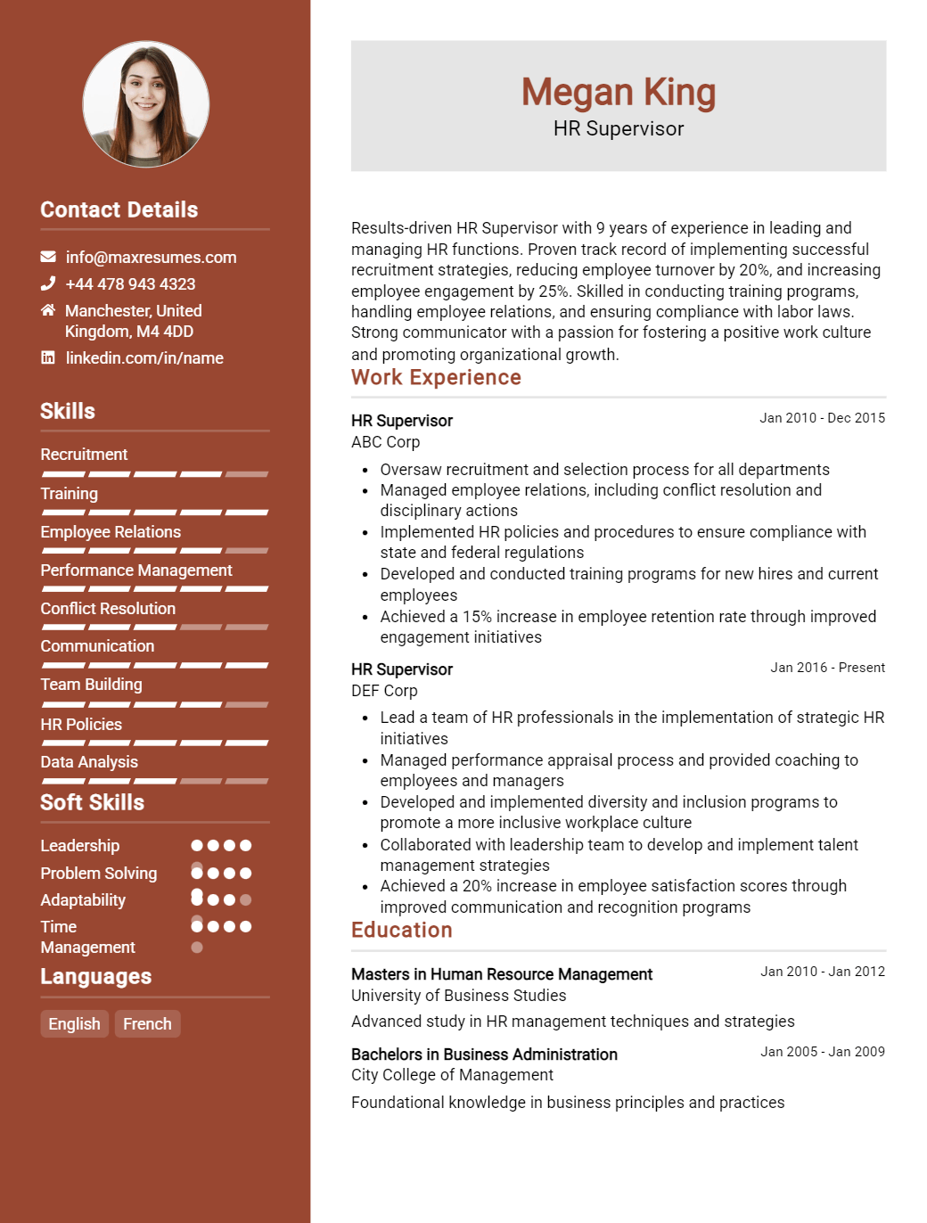 supervisor-resume-sample