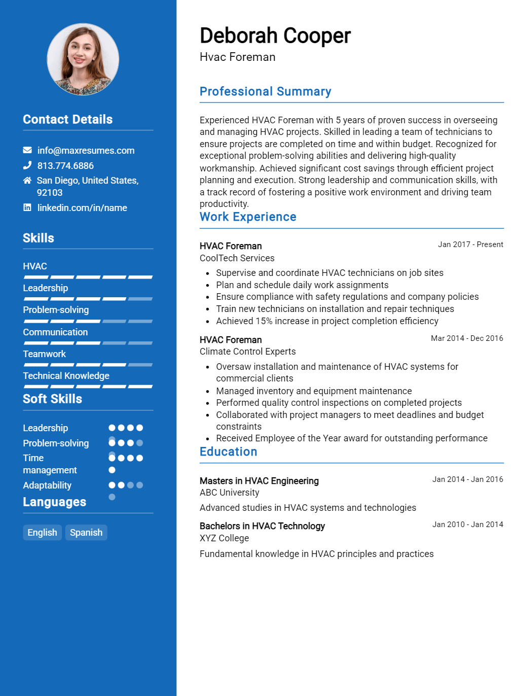 foreman-resume-sample