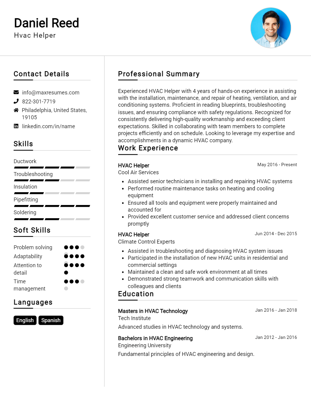 helper-resume-sample
