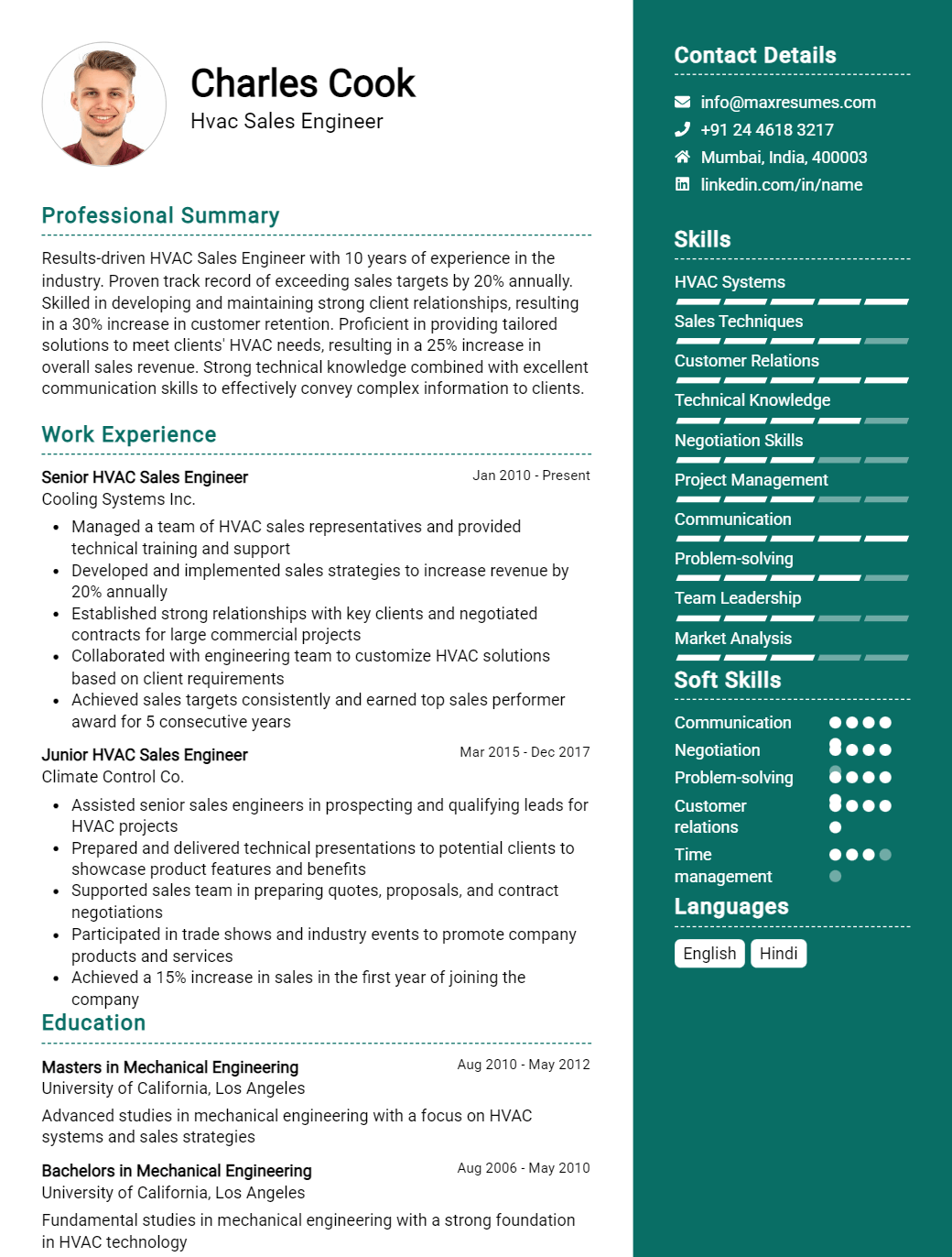 sales-engineer-resume-sample
